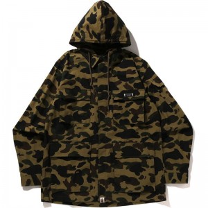 Men Bape 1st Camo Mask Hoodie Shirt Hoodie Green USA | JI8696366