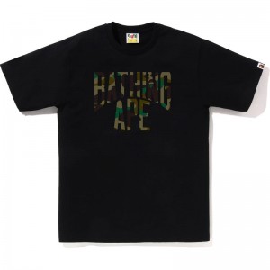 Men Bape 1st Camo Nyc Logo Tee T Shirts Black Green USA | OS0367837