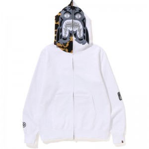 Men Bape 1st Camo Tiger Full Zip Hoodie Hoodie White USA | LF2183713