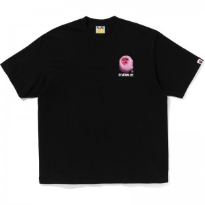 Men Bape 3d Art Ape Head Relaxed Fit Tee T Shirts Black USA | UG0089309