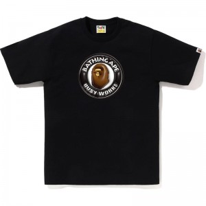 Men Bape 3d Busy Works Tee T Shirts Black USA | KR6647467