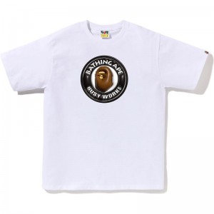 Men Bape 3d Busy Works Tee T Shirts White USA | IC2651661