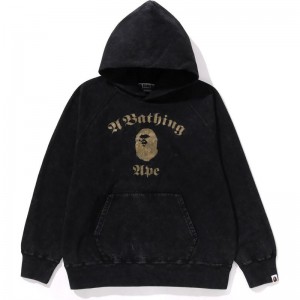 Men Bape A Bathing Ape Overdye Pullover Relaxed Fit Hoodie Hoodie Black USA | UU2585855