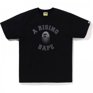 Men Bape A Rising Tee T Shirts Black USA | PN8703273