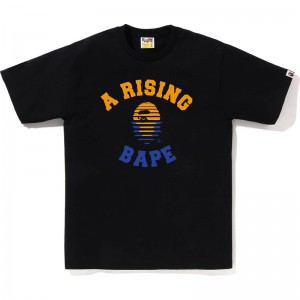 Men Bape A Rising Tee T Shirts Black USA | TL3972792