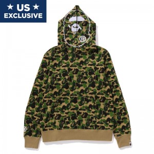 Men Bape Abc Camo 2nd Ape Pullover Hoodie Hoodie Green USA | QA3734774