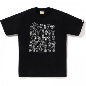 Men Bape Abc Camo A To Z Tee T Shirts Black Grey USA | NK5466446