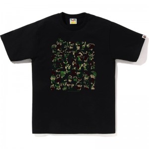 Men Bape Abc Camo A To Z Tee T Shirts Black Green USA | LU5659069