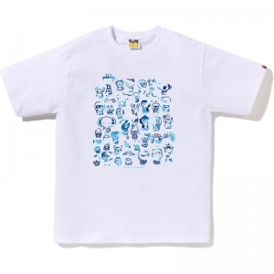 Men Bape Abc Camo A To Z Tee T Shirts White Blue USA | BN1655265
