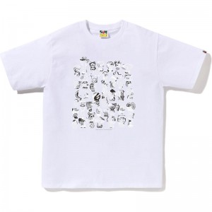 Men Bape Abc Camo A To Z Tee T Shirts White Grey USA | SE0614364