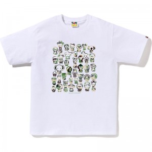 Men Bape Abc Camo A To Z Tee T Shirts White Green USA | FK0020000