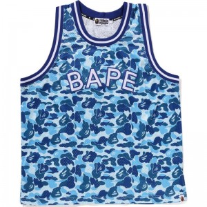 Men Bape Abc Camo Basketball Tank Top T Shirts Blue USA | TT4037307