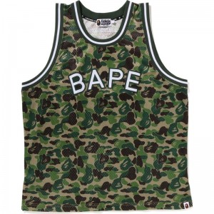 Men Bape Abc Camo Basketball Tank Top T Shirts Green USA | EE5668968