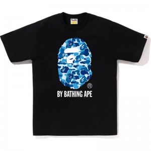 Men Bape Abc Camo By Bathing Ape Tee T Shirts Black Blue USA | YZ3789479