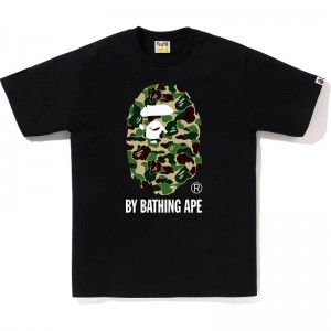 Men Bape Abc Camo By Bathing Ape Tee T Shirts Black Green USA | JO7182512