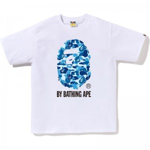 Men Bape Abc Camo By Bathing Ape Tee T Shirts White Blue USA | GB5196116