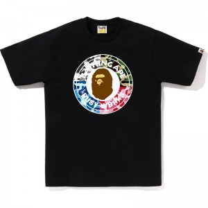 Men Bape Abc Camo Crazy Busy Works Tee T Shirts Black USA | QI3164214