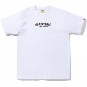 Men Bape Abc Camo Kanji Tee T Shirts White USA | ZN9800380