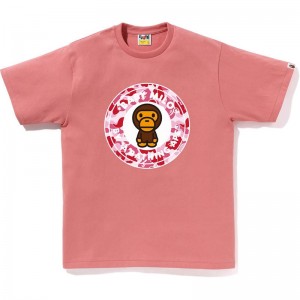 Men Bape Abc Camo Milo Busy Works Tee T Shirts Pink USA | JO1082102