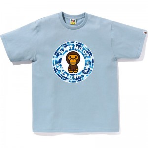 Men Bape Abc Camo Milo Busy Works Tee T Shirts Blue USA | BT2444444