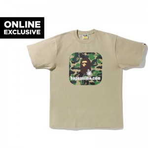 Men Bape Abc Camo Online Tee Bapec T Shirts Beige USA | SY9824484