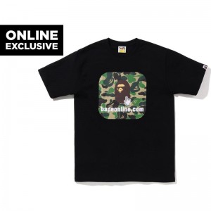 Men Bape Abc Camo Online Tee Bapec T Shirts Black USA | NW4162612