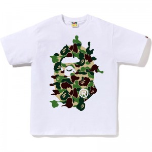 Men Bape Abc Camo Rebuild Big Ape Head Tee T Shirts White Green USA | XY8501051