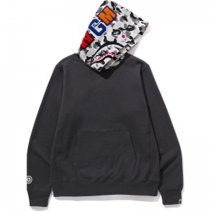 Men Bape Abc Camo Shark Pullover Hoodie Hoodie Grey USA | OL1064504