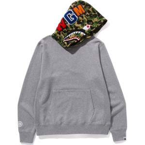 Men Bape Abc Camo Shark Pullover Hoodie Hoodie Grey USA | YR7435445