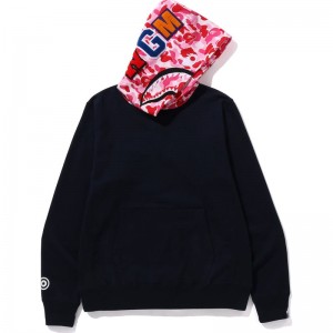 Men Bape Abc Camo Shark Pullover Hoodie Hoodie Navy USA | HZ9785175