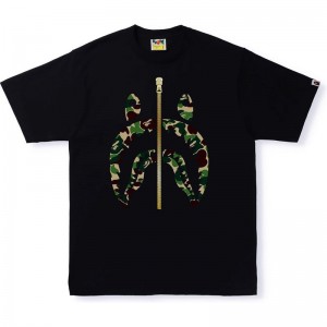 Men Bape Abc Camo Shark Tee T Shirts Black Green USA | LI6472242