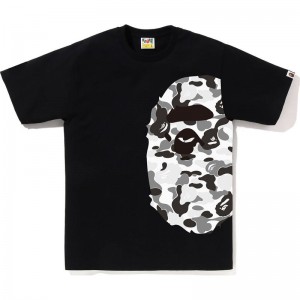 Men Bape Abc Camo Side Big Ape Head Tee T Shirts Black Grey USA | ZO3908598