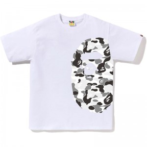 Men Bape Abc Camo Side Big Ape Head Tee T Shirts White Grey USA | RF7068808