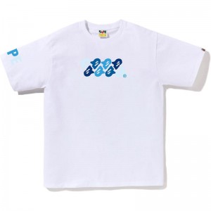 Men Bape Abc Camo Tee T Shirts White Blue USA | LJ3897687
