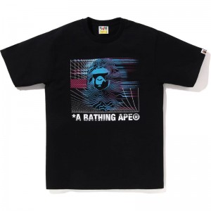 Men Bape Aero Tee T Shirts Black USA | HW9278728