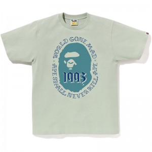 Men Bape Ape Head 1993 Tee T Shirts Green USA | WB5267227