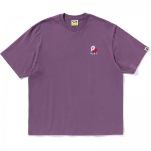Men Bape Ape Head 2 Point Relaxed Fit Tee T Shirts Purple USA | TP5937197