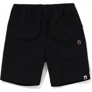 Men Bape Ape Head Beach Shorts Shorts Black USA | VE3369039