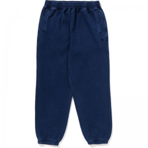 Men Bape Ape Head One Point Indigo Sweat Pants Pants Indigo USA | QB3477147