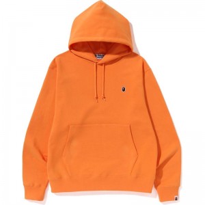 Men Bape Ape Head One Point Relaxed Fit Pullover Hoodie Hoodie Orange USA | VN1408448