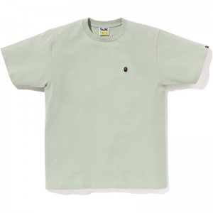 Men Bape Ape Head One Point Tee T Shirts Green USA | WW2134314