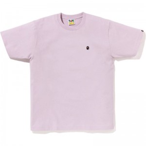 Men Bape Ape Head One Point Tee T Shirts Pink USA | YR4482142