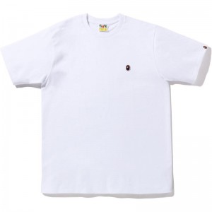 Men Bape Ape Head One Point Tee T Shirts White USA | AQ0344134
