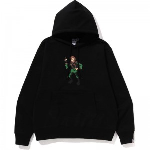 Men Bape Ape Relaxed Fit Pullover Hoodie Hoodie Black USA | NP5396236