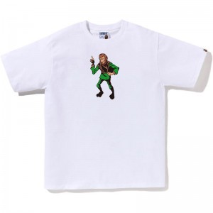 Men Bape Ape Tee T Shirts White USA | PL8180110