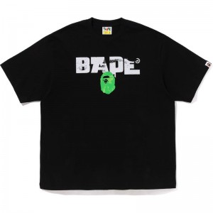 Men Bape Army Relaxed Fit Tee T Shirts Black USA | OY1071601