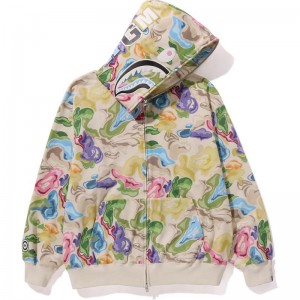 Men Bape Art Camo Shark Hoodie Hoodie Multicolor USA | KZ3801881