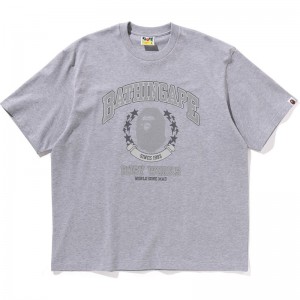 Men Bape Bathing Ape Relaxed Fit Tee T Shirts Grey USA | BZ1357137