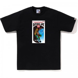 Men Bape Bathing Ape Tee T Shirts Black USA | OE8772372