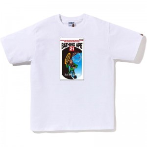 Men Bape Bathing Ape Tee T Shirts White USA | LW1595555